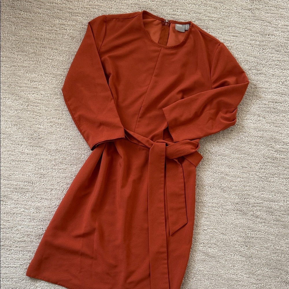 ASOS Rust Long Sleeve Dress